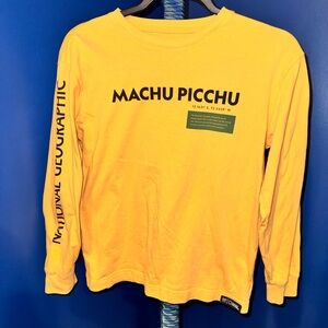 Gap Kids- National Geographic Yellow Machu Picchu Long Sleeve Shirt Size Large